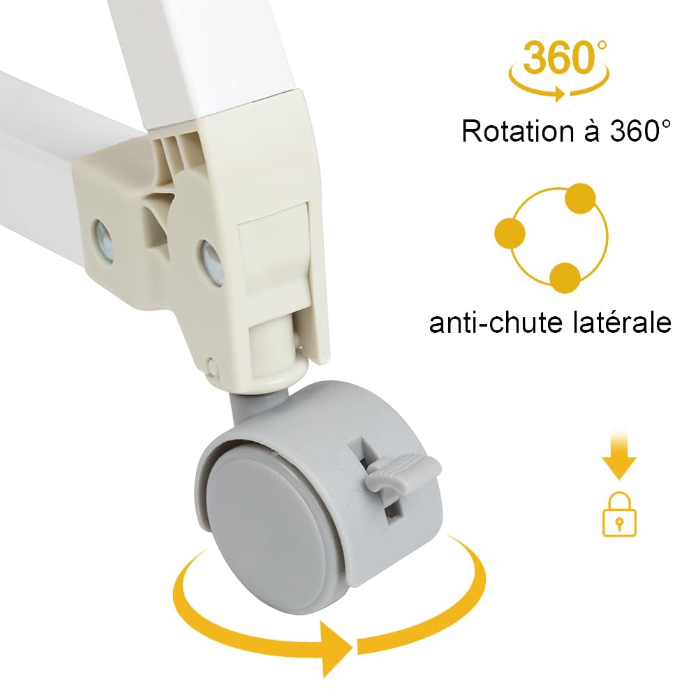 HUOLE Lit Cododo Bebe Berceau Bebe à 4 Niveaux, Couffin pour Dormir Ensemble en Toute Sécurité, Lit d'enfant Portable Facile à Plier pour Nouveau-né/Nourrisson-104 * 52 * 100-110 cm - Blanc cassé