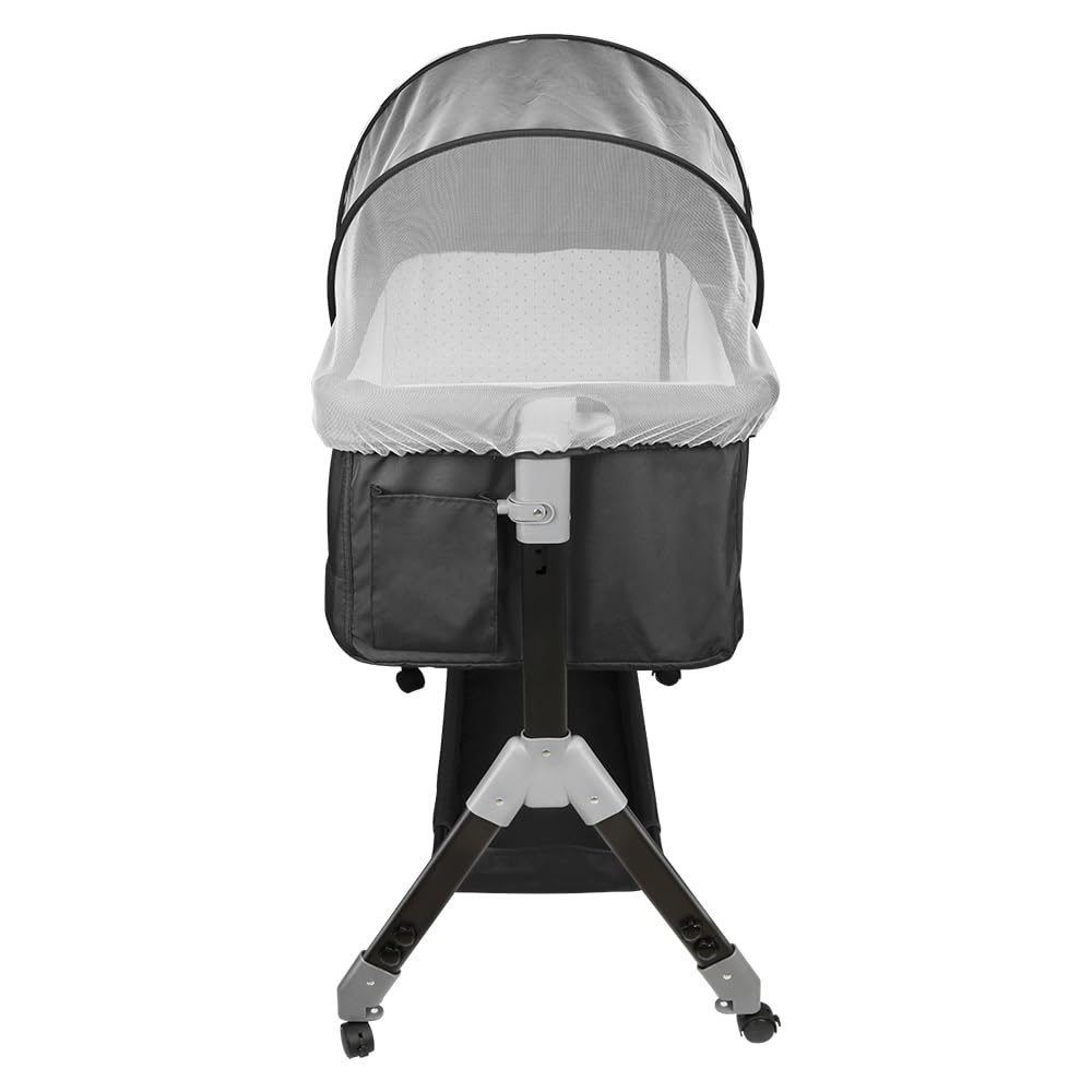 HUOLE Lit Cododo Bebe Berceau Bebe à 4 Niveaux, Couffin pour Dormir Ensemble en Toute Sécurité, Lit d'enfant Portable Facile à Plier pour Nouveau-né/Nourrisson-104 * 52 * 100-110 cm - Blanc cassé