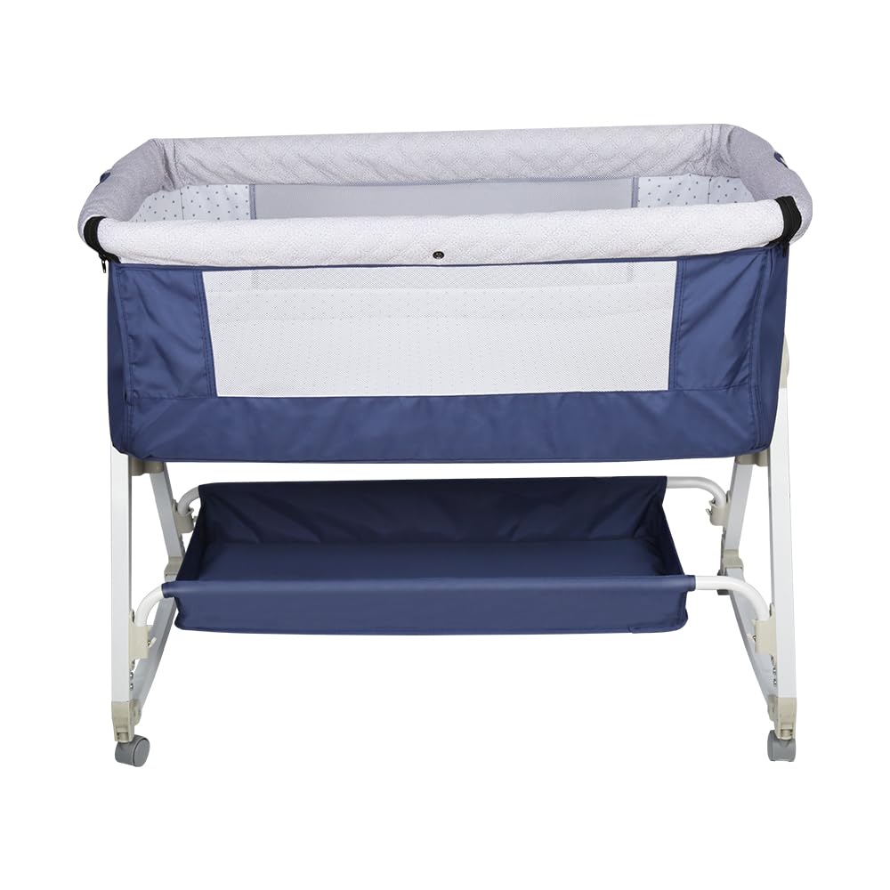 HUOLE Lit Cododo Bebe Berceau Bebe à 4 Niveaux, Couffin pour Dormir Ensemble en Toute Sécurité, Lit d'enfant Portable Facile à Plier pour Nouveau-né/Nourrisson-104 * 52 * 100-110 cm - Blanc cassé