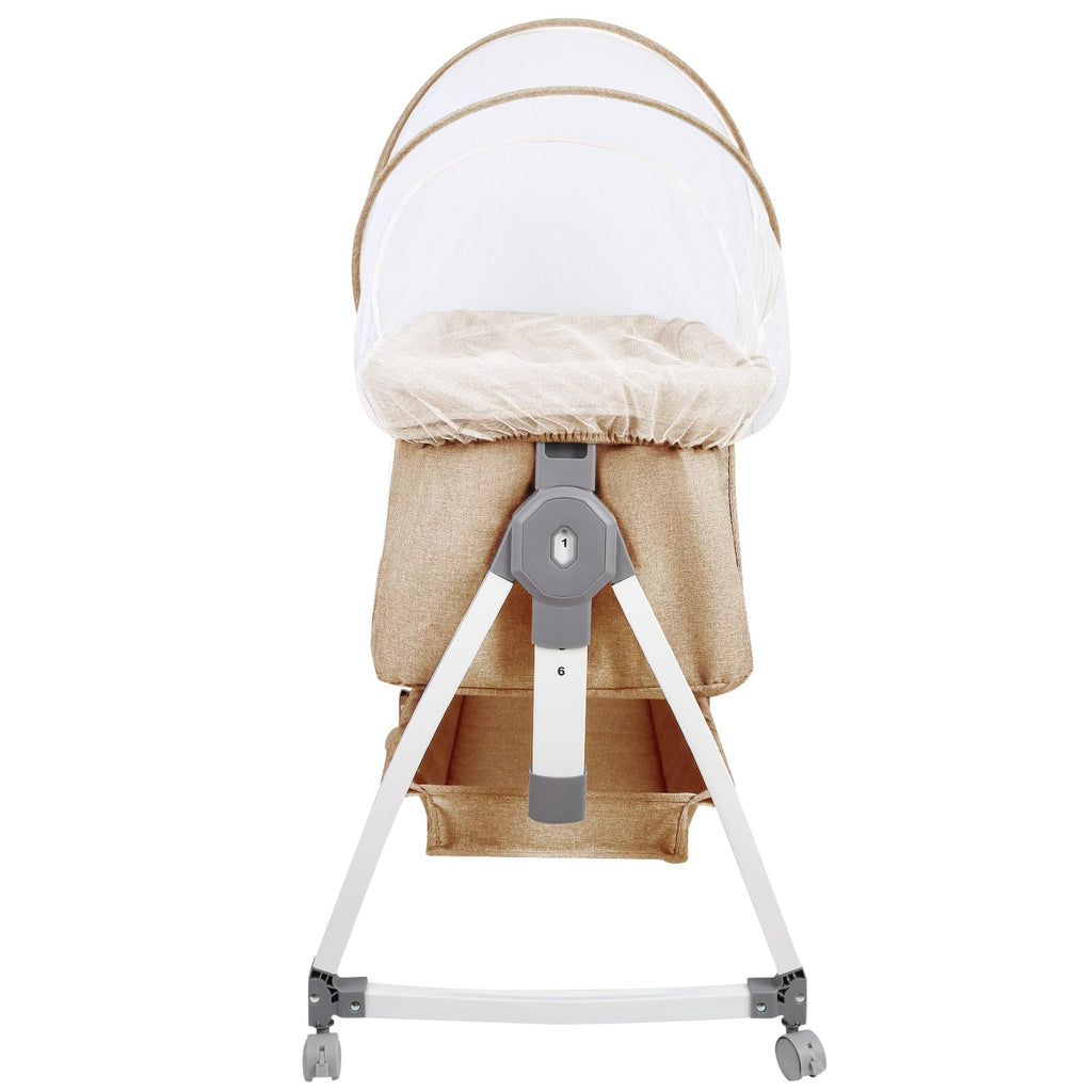 HUOLE Lit Cododo Bebe Berceau Bebe à 4 Niveaux, Couffin pour Dormir Ensemble en Toute Sécurité, Lit d'enfant Portable Facile à Plier pour Nouveau-né/Nourrisson-104 * 52 * 100-110 cm - Blanc cassé