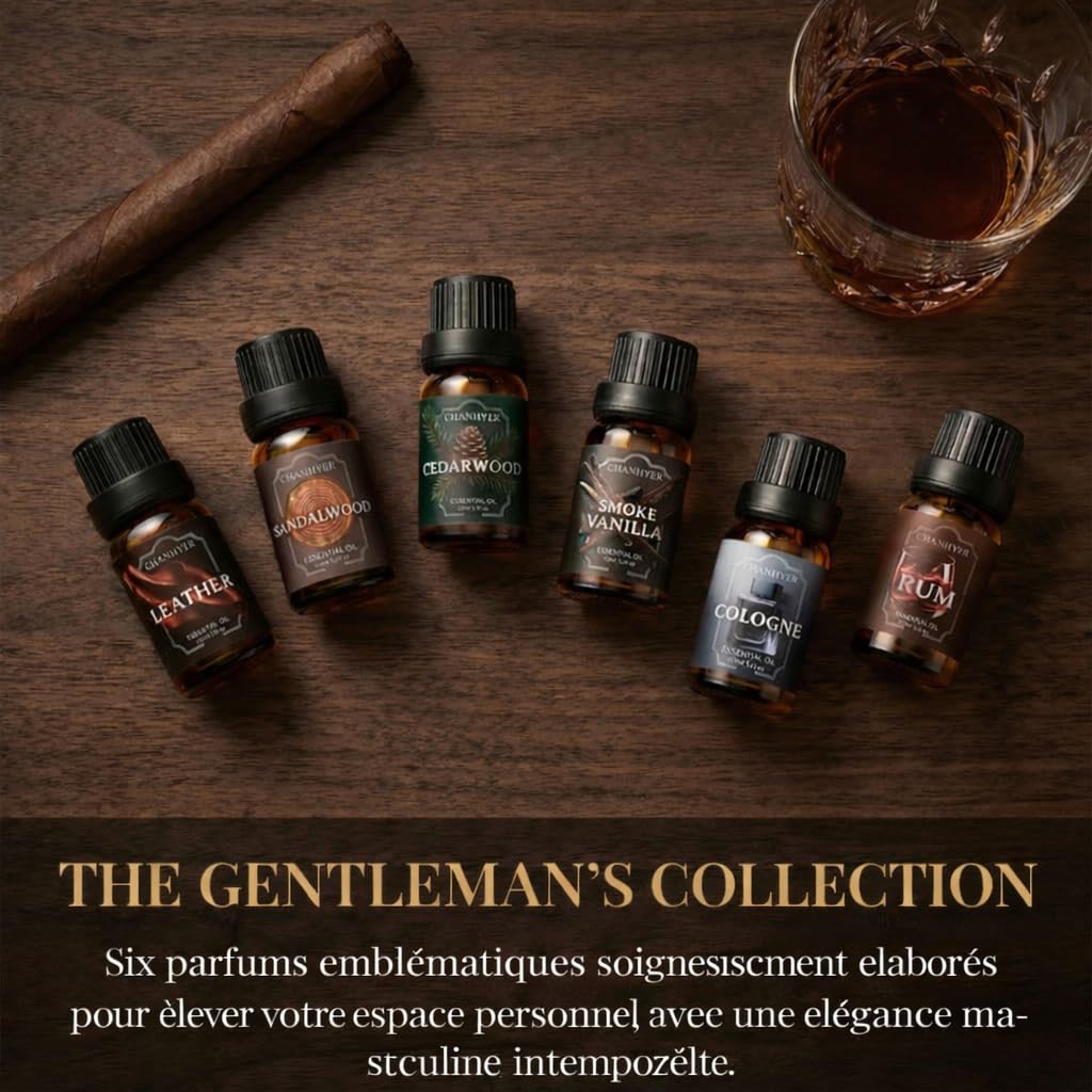 Coffret d'Huiles Essentielles Clean 6 x 10ml – Linge Frais, Coton, Poudre Douce, Menthe Poivrée, Maison Propre, Parfum Savon pour Diffuseur, Parfum d'Ambiance à la Maison