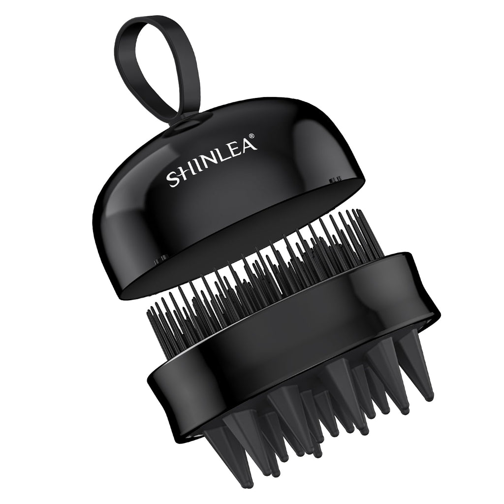 SHINLEA Brosse Massage Cuir Chevelu - Scalp Massager pour Nettoyage en Profondeur, Brosse à Cheveux en Silicone à Double Face, Exfoliation Réduit les Pellicules, pour Cheveux Humides & Secs