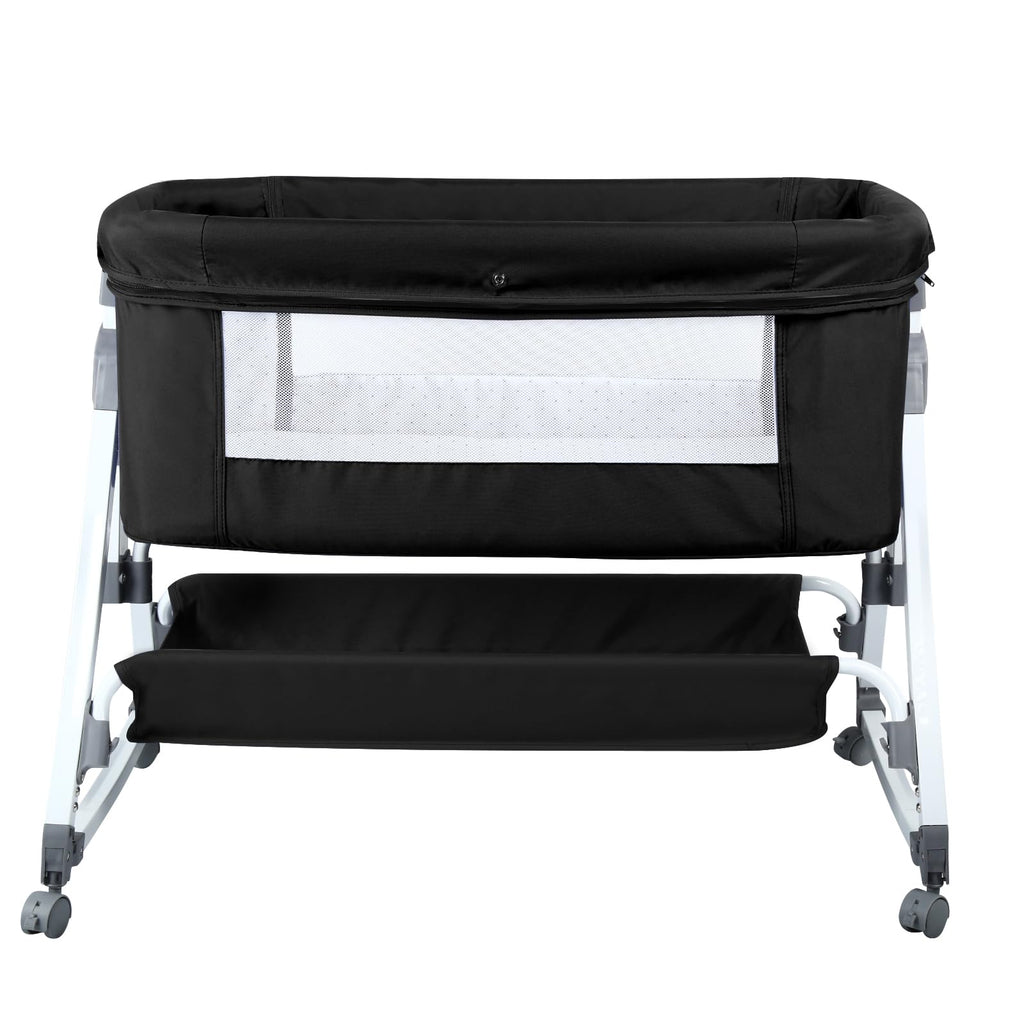 HUOLE Lit Cododo Bebe Berceau Bebe à 4 Niveaux, Couffin pour Dormir Ensemble en Toute Sécurité, Lit d'enfant Portable Facile à Plier pour Nouveau-né/Nourrisson-104 * 52 * 100-110 cm - Blanc cassé