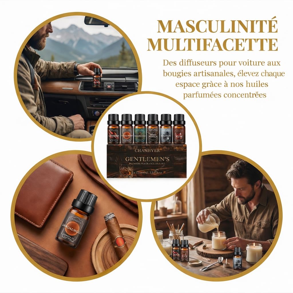 Coffret d'Huiles Essentielles Clean 6 x 10ml – Linge Frais, Coton, Poudre Douce, Menthe Poivrée, Maison Propre, Parfum Savon pour Diffuseur, Parfum d'Ambiance à la Maison