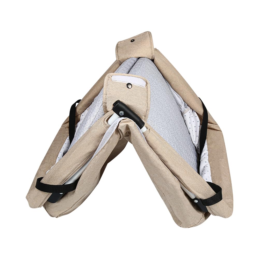 HUOLE Lit Cododo Bebe Berceau Bebe à 4 Niveaux, Couffin pour Dormir Ensemble en Toute Sécurité, Lit d'enfant Portable Facile à Plier pour Nouveau-né/Nourrisson-104 * 52 * 100-110 cm - Blanc cassé