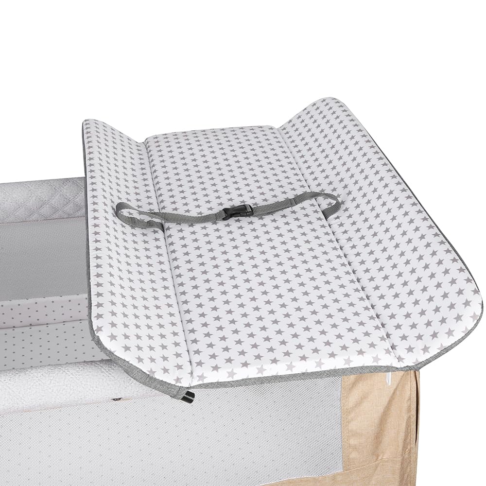 HUOLE Lit Cododo Bebe Berceau Bebe à 4 Niveaux, Couffin pour Dormir Ensemble en Toute Sécurité, Lit d'enfant Portable Facile à Plier pour Nouveau-né/Nourrisson-104 * 52 * 100-110 cm - Blanc cassé