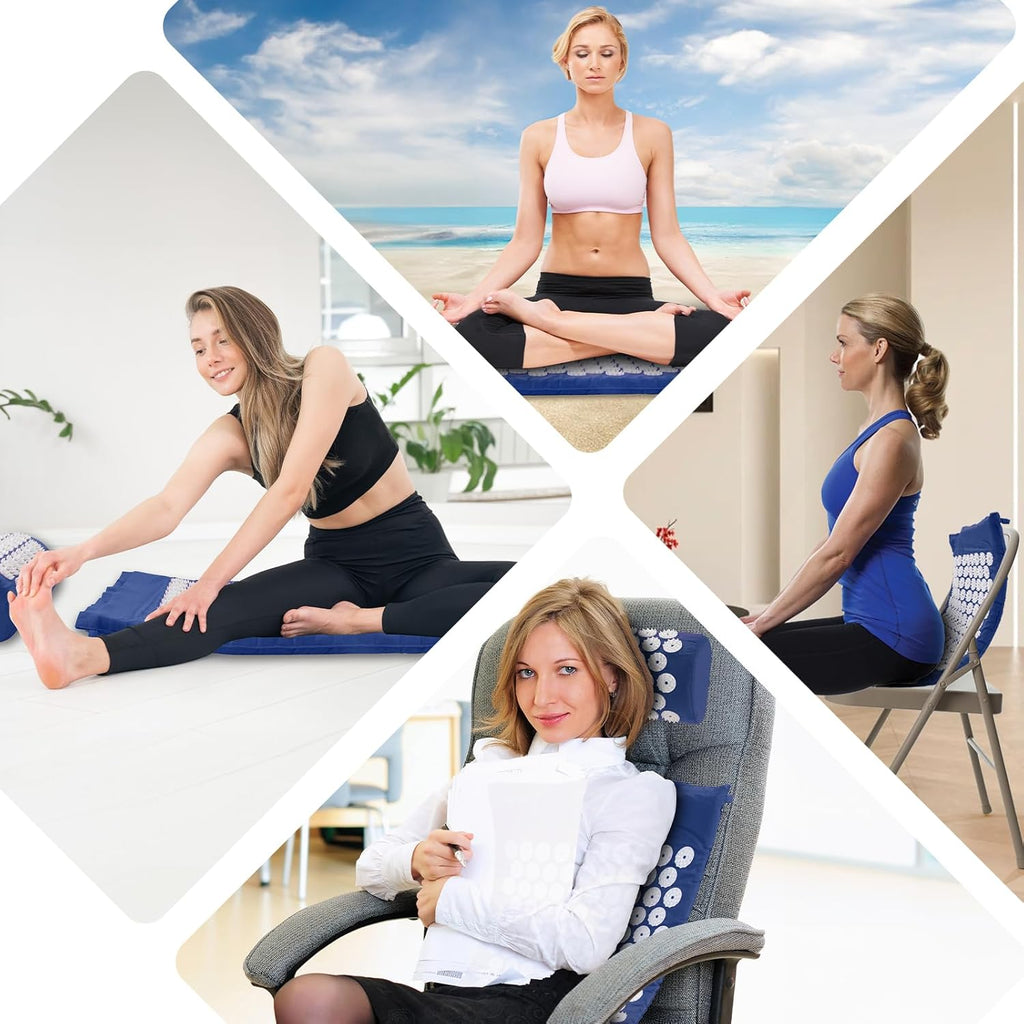 Tapis d'acupression, Tapis d'acupuncture, Tapis d'acupression pour soulager les douleurs de dos et de cou, Ensemble de tapis d'acupression pour la relaxation musculaire et la réduction du stress
