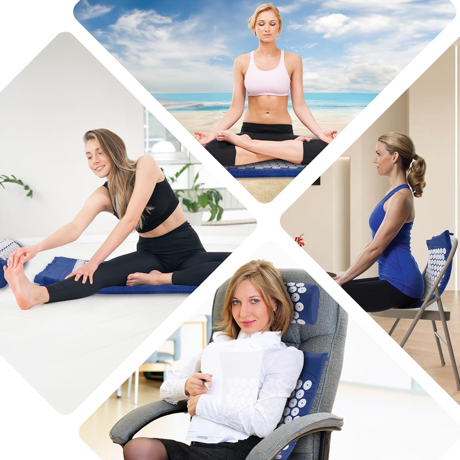 Tapis d'acupression, Tapis d'acupuncture, Tapis d'acupression pour soulager les douleurs de dos et de cou, Ensemble de tapis d'acupression pour la relaxation musculaire et la réduction du stress