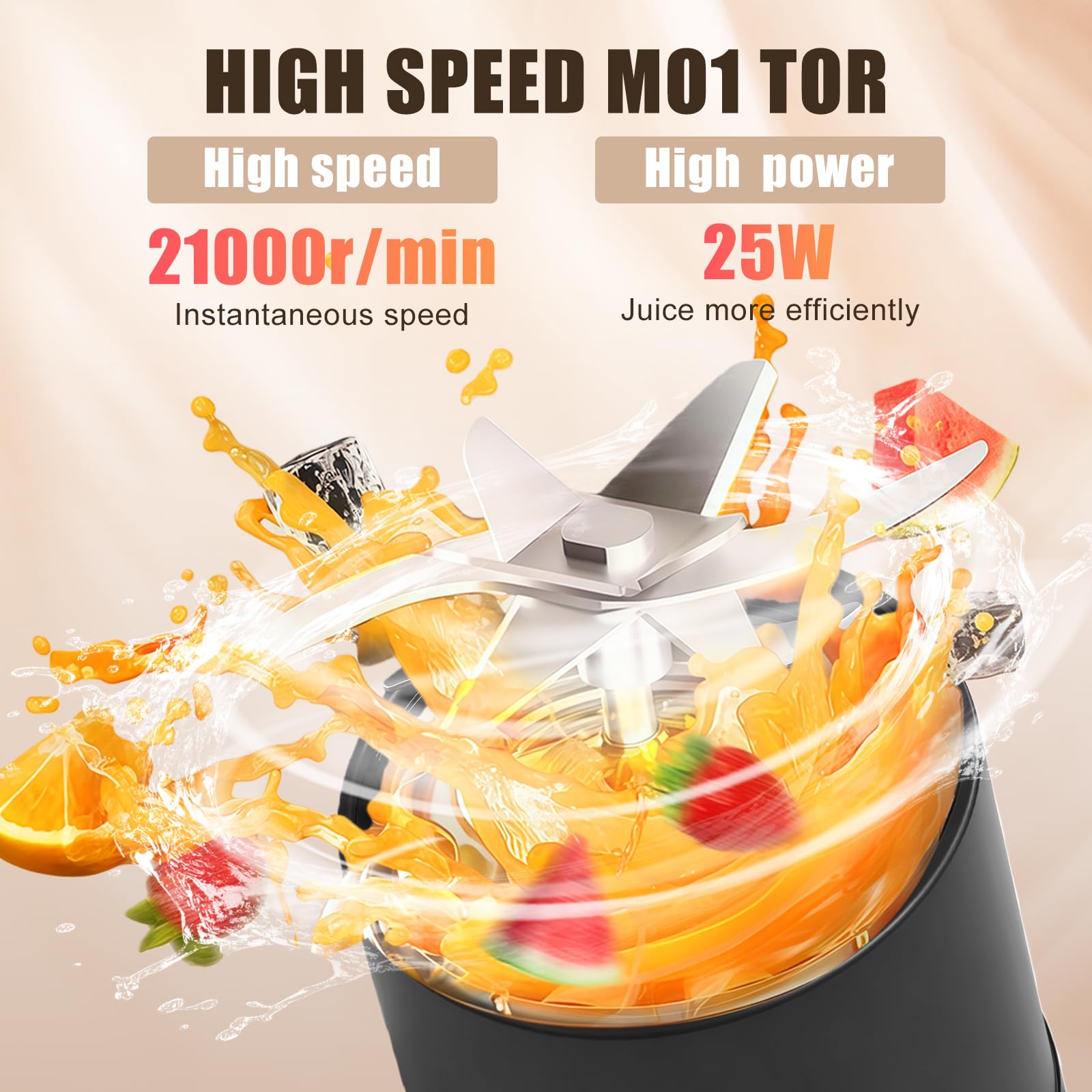 Mini Mixeur Portable 380ml – Blender USB Rechargeable pour Smoothies & Shakes