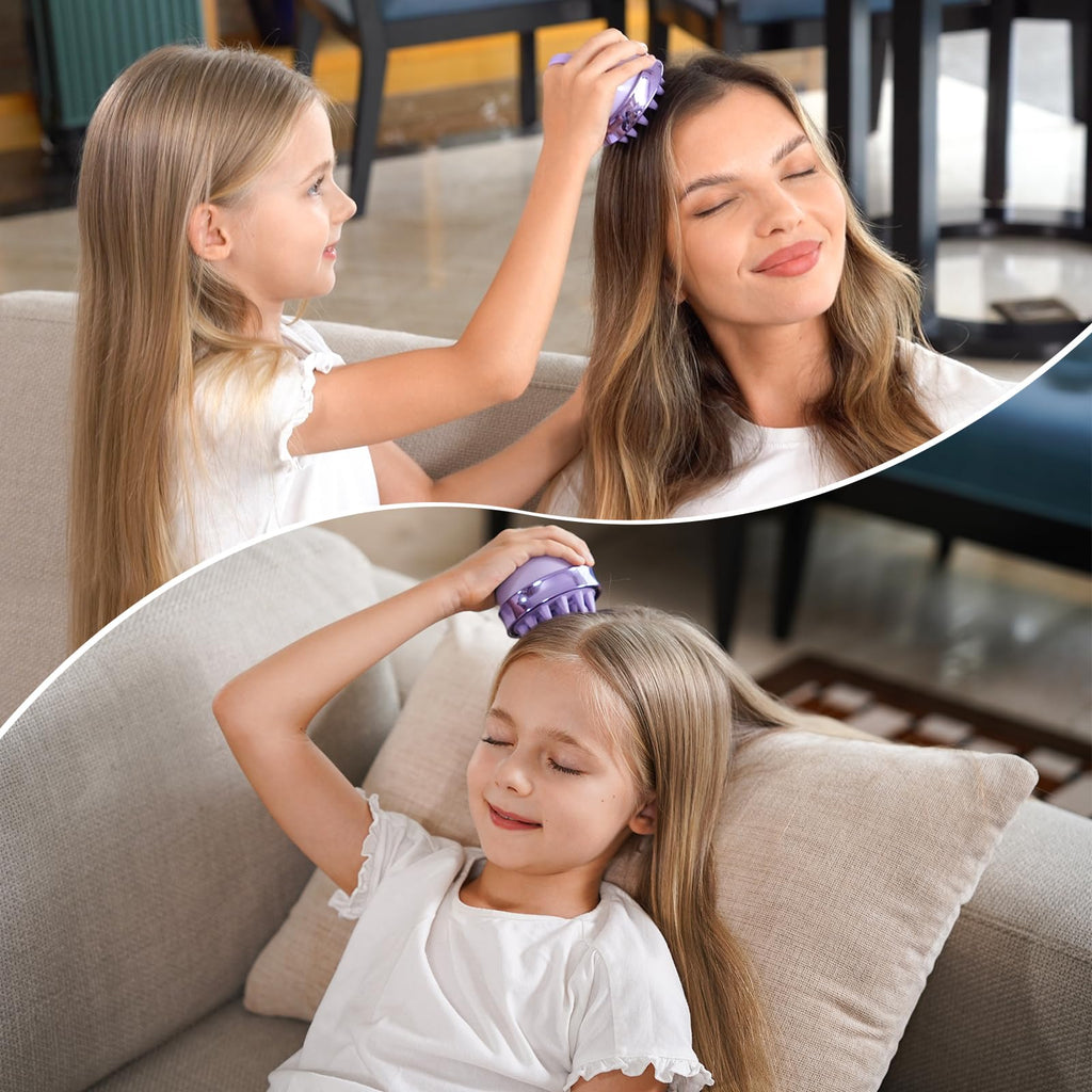 SHINLEA Brosse Massage Cuir Chevelu - Scalp Massager pour Nettoyage en Profondeur, Brosse à Cheveux en Silicone à Double Face, Exfoliation Réduit les Pellicules, pour Cheveux Humides & Secs