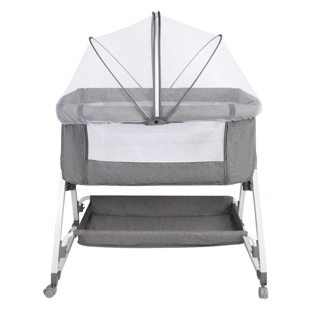 HUOLE Lit Cododo Bebe Berceau Bebe à 4 Niveaux, Couffin pour Dormir Ensemble en Toute Sécurité, Lit d'enfant Portable Facile à Plier pour Nouveau-né/Nourrisson-104 * 52 * 100-110 cm - Blanc cassé