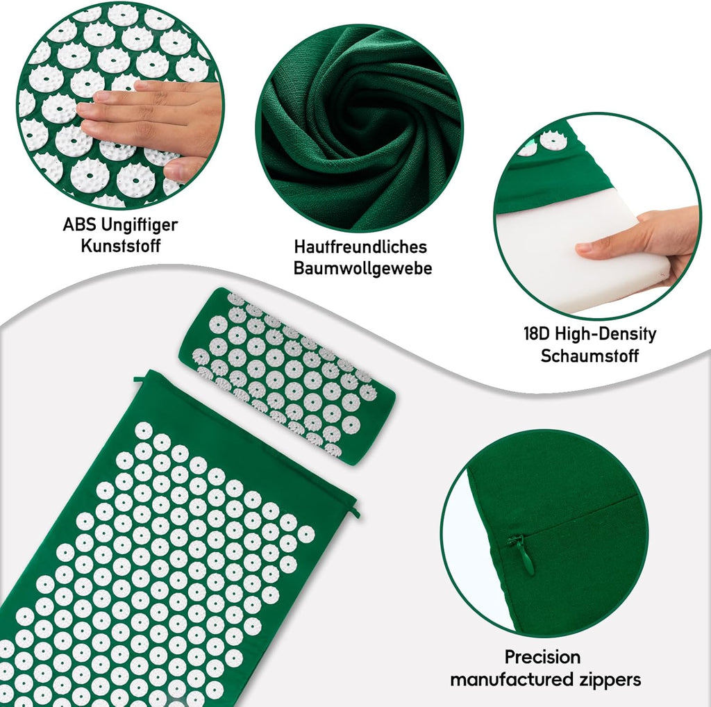 Tapis d'acupression, Tapis d'acupuncture, Tapis d'acupression pour soulager les douleurs de dos et de cou, Ensemble de tapis d'acupression pour la relaxation musculaire et la réduction du stress