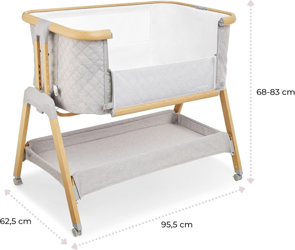 Moby-System Dreemy Lit SupéRieur 3 en 1 - Berceau Pliable avec Couffin Bebe - Hauteur 7 Niveaux, roulettes Transport, ÉTagère sous Lit - pour Enfants jusqu'à 9 kg