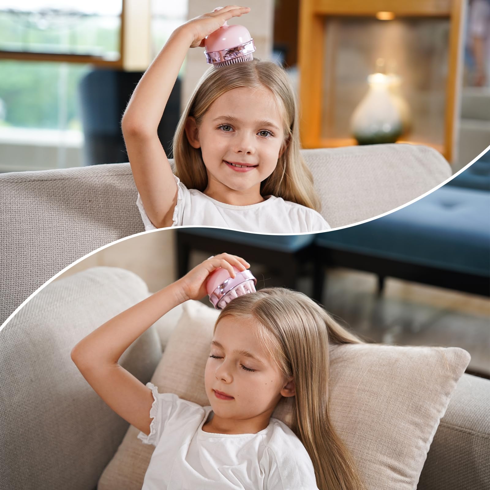 SHINLEA Brosse Massage Cuir Chevelu - Scalp Massager pour Nettoyage en Profondeur, Brosse à Cheveux en Silicone à Double Face, Exfoliation Réduit les Pellicules, pour Cheveux Humides & Secs