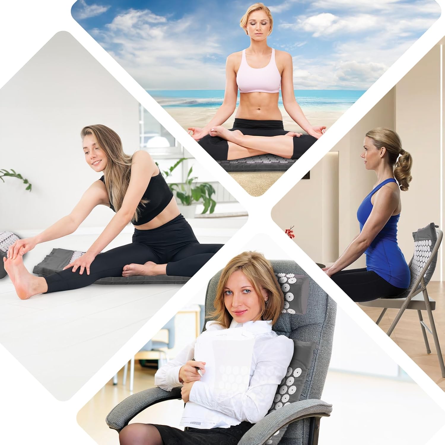 Tapis d'acupression, Tapis d'acupuncture, Tapis d'acupression pour soulager les douleurs de dos et de cou, Ensemble de tapis d'acupression pour la relaxation musculaire et la réduction du stress