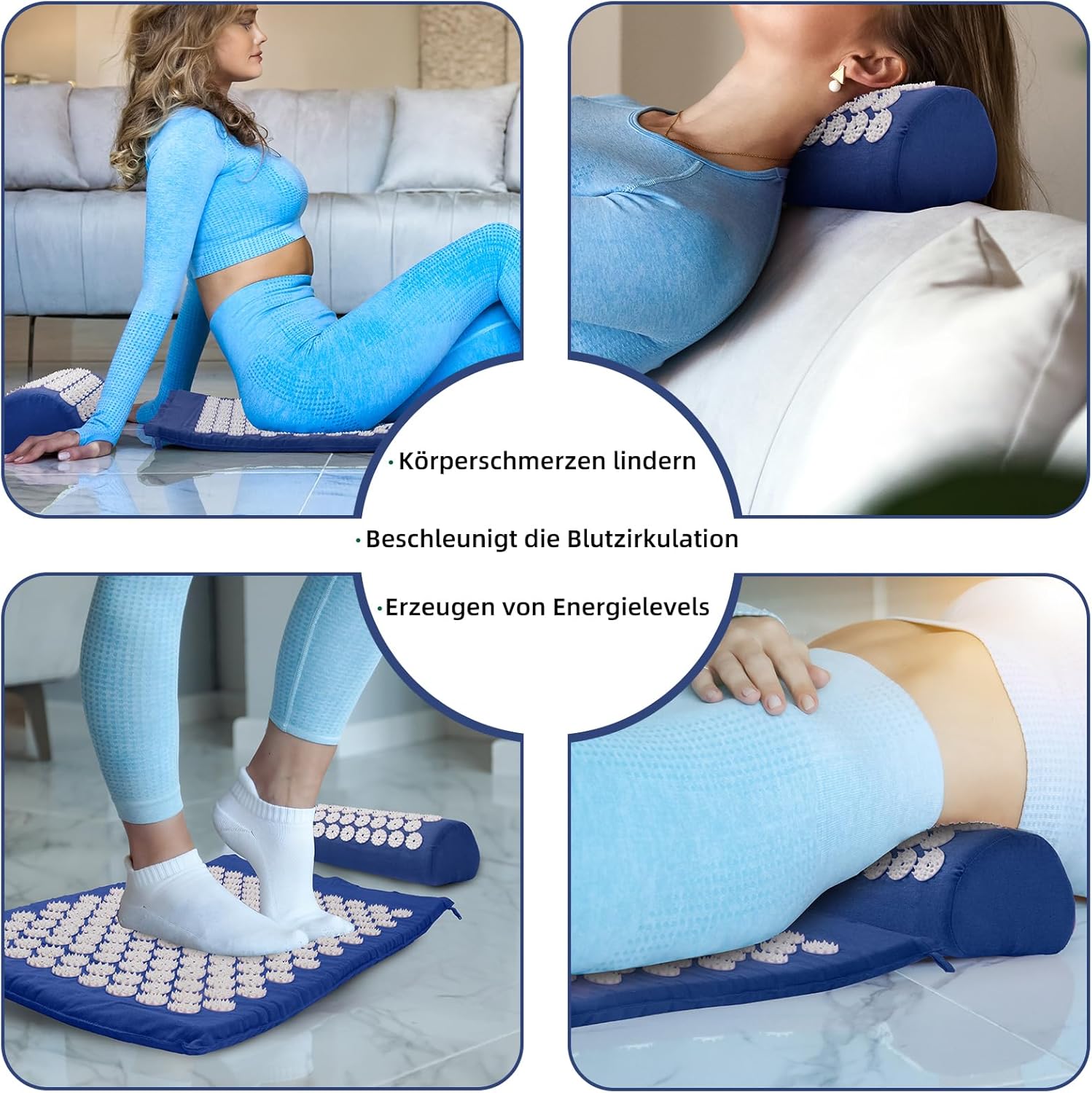 Tapis d'acupression, Tapis d'acupuncture, Tapis d'acupression pour soulager les douleurs de dos et de cou, Ensemble de tapis d'acupression pour la relaxation musculaire et la réduction du stress