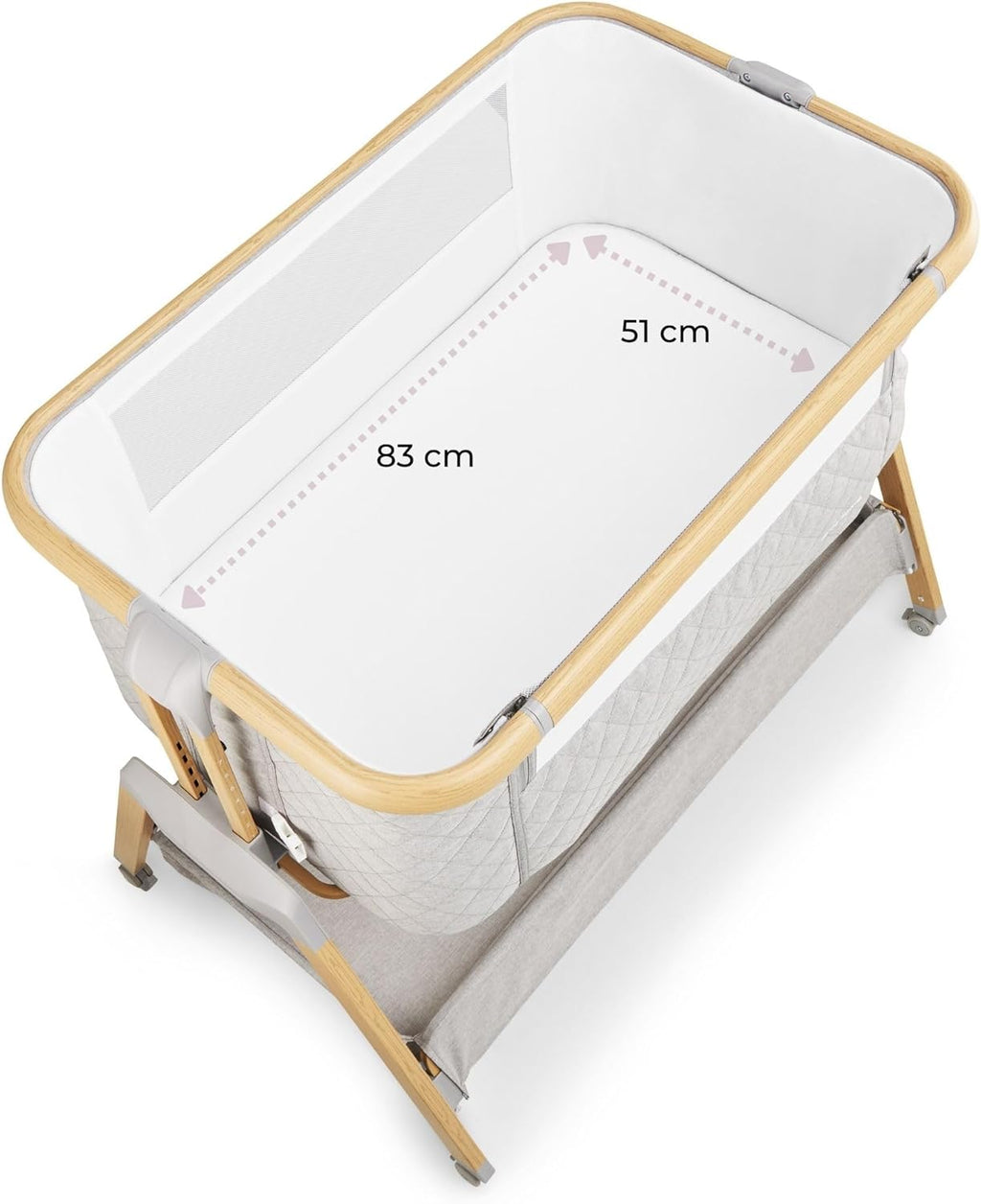 Moby-System Dreemy Lit SupéRieur 3 en 1 - Berceau Pliable avec Couffin Bebe - Hauteur 7 Niveaux, roulettes Transport, ÉTagère sous Lit - pour Enfants jusqu'à 9 kg