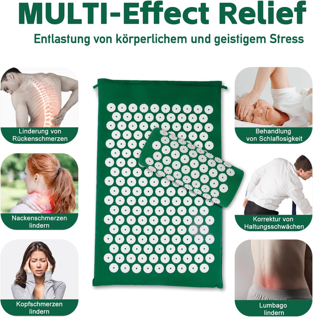 Tapis d'acupression, Tapis d'acupuncture, Tapis d'acupression pour soulager les douleurs de dos et de cou, Ensemble de tapis d'acupression pour la relaxation musculaire et la réduction du stress