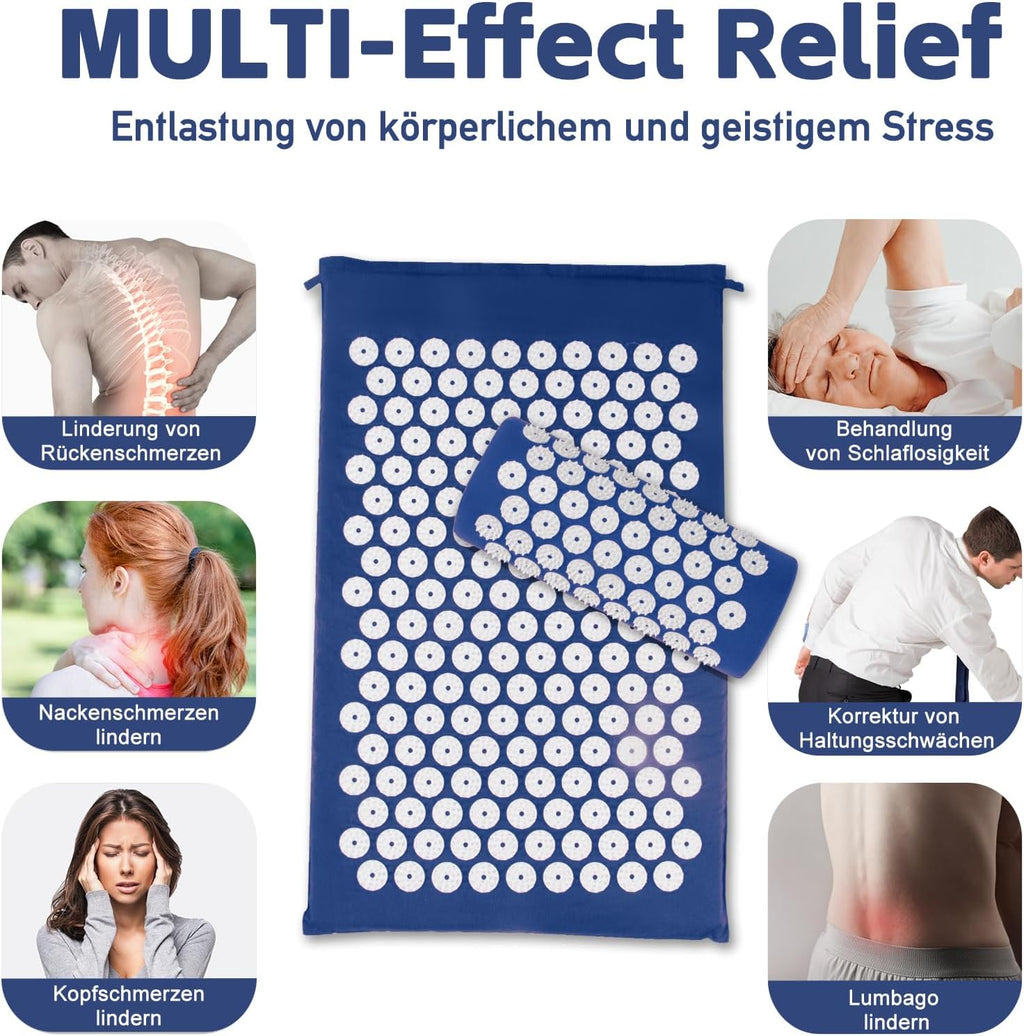 Tapis d'acupression, Tapis d'acupuncture, Tapis d'acupression pour soulager les douleurs de dos et de cou, Ensemble de tapis d'acupression pour la relaxation musculaire et la réduction du stress