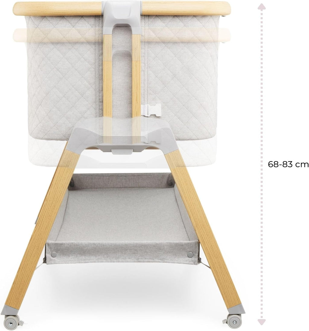 Moby-System Dreemy Lit SupéRieur 3 en 1 - Berceau Pliable avec Couffin Bebe - Hauteur 7 Niveaux, roulettes Transport, ÉTagère sous Lit - pour Enfants jusqu'à 9 kg