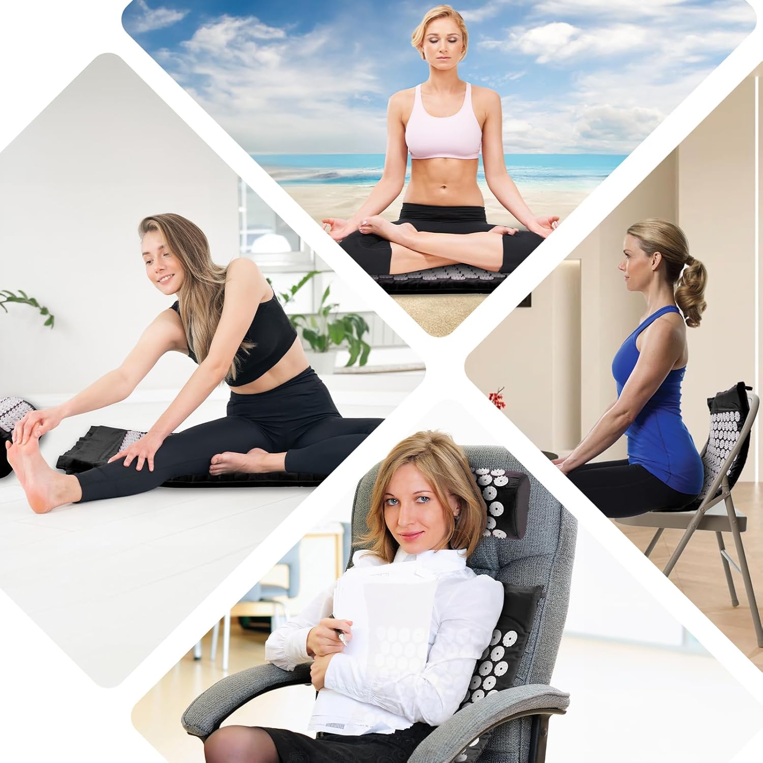 Tapis d'acupression, Tapis d'acupuncture, Tapis d'acupression pour soulager les douleurs de dos et de cou, Ensemble de tapis d'acupression pour la relaxation musculaire et la réduction du stress