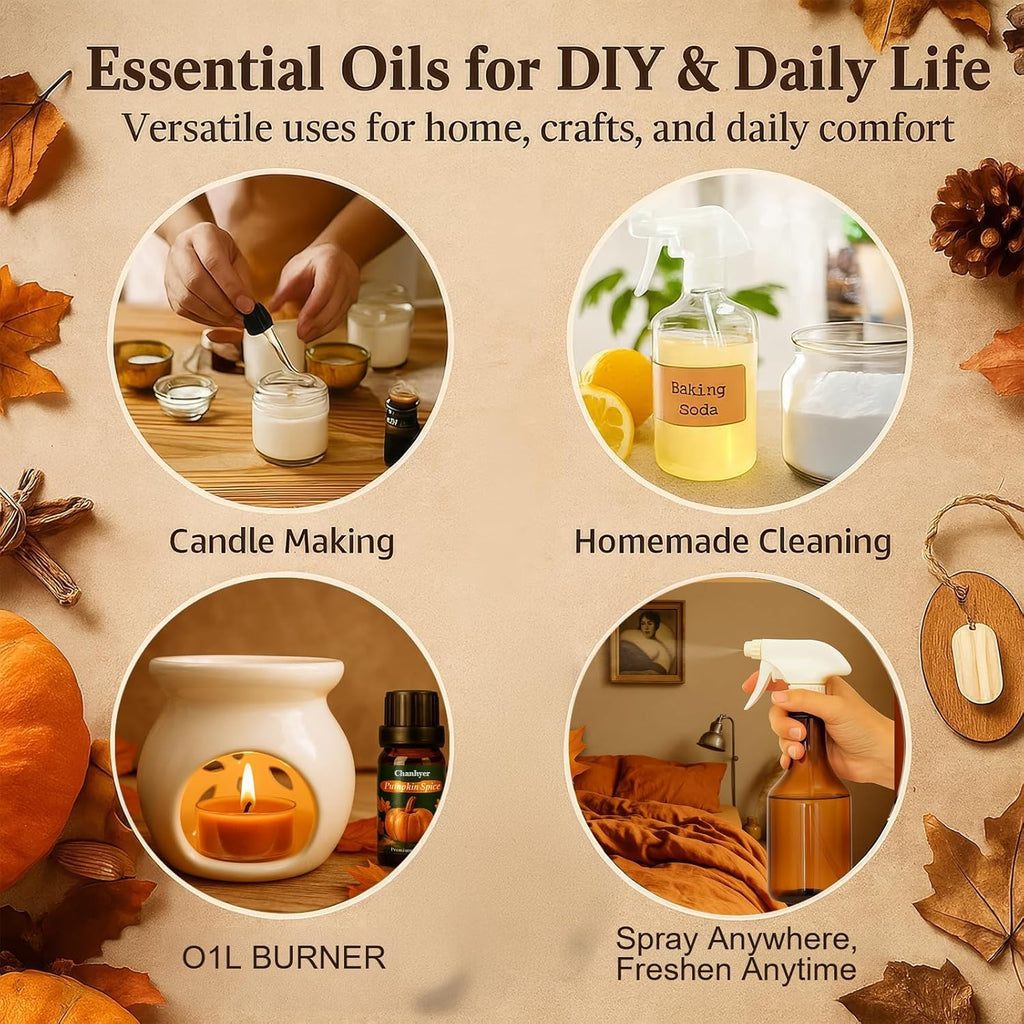 Coffret d'Huiles Essentielles Clean 6 x 10ml – Linge Frais, Coton, Poudre Douce, Menthe Poivrée, Maison Propre, Parfum Savon pour Diffuseur, Parfum d'Ambiance à la Maison