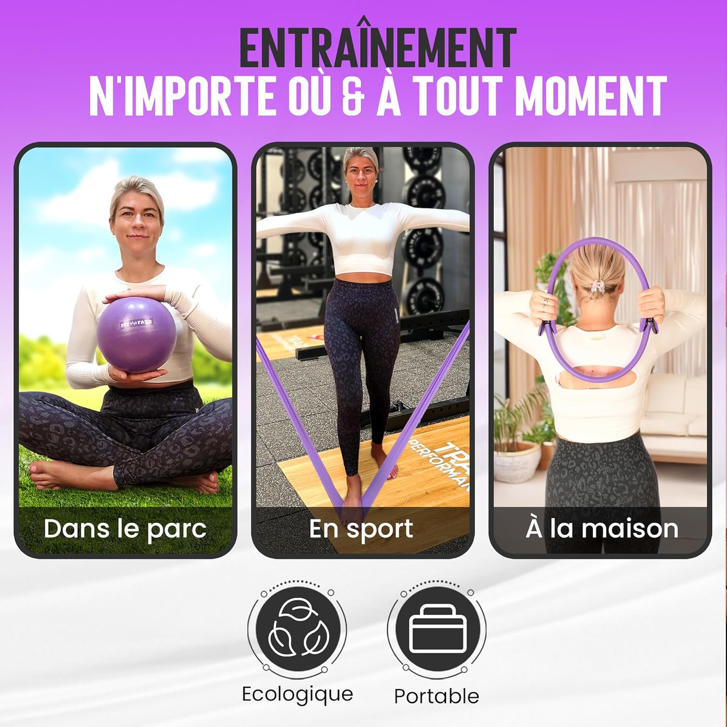 Anneau pilate-Cercle Pilate-Accessoire Yoga-Ballon Gymnastique-Bande de résistance-Elastique de Force-Fitness- Sport-Musculation-Méditation-Bien étre-Santé-Muscle pélvien-Périné