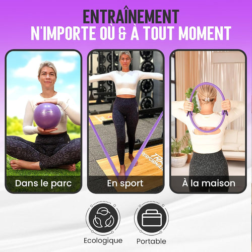 Anneau pilate-Cercle Pilate-Accessoire Yoga-Ballon Gymnastique-Bande de résistance-Elastique de Force-Fitness- Sport-Musculation-Méditation-Bien étre-Santé-Muscle pélvien-Périné