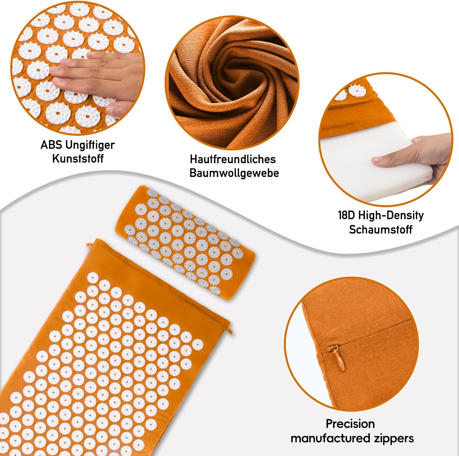 Tapis d'acupression, Tapis d'acupuncture, Tapis d'acupression pour soulager les douleurs de dos et de cou, Ensemble de tapis d'acupression pour la relaxation musculaire et la réduction du stress